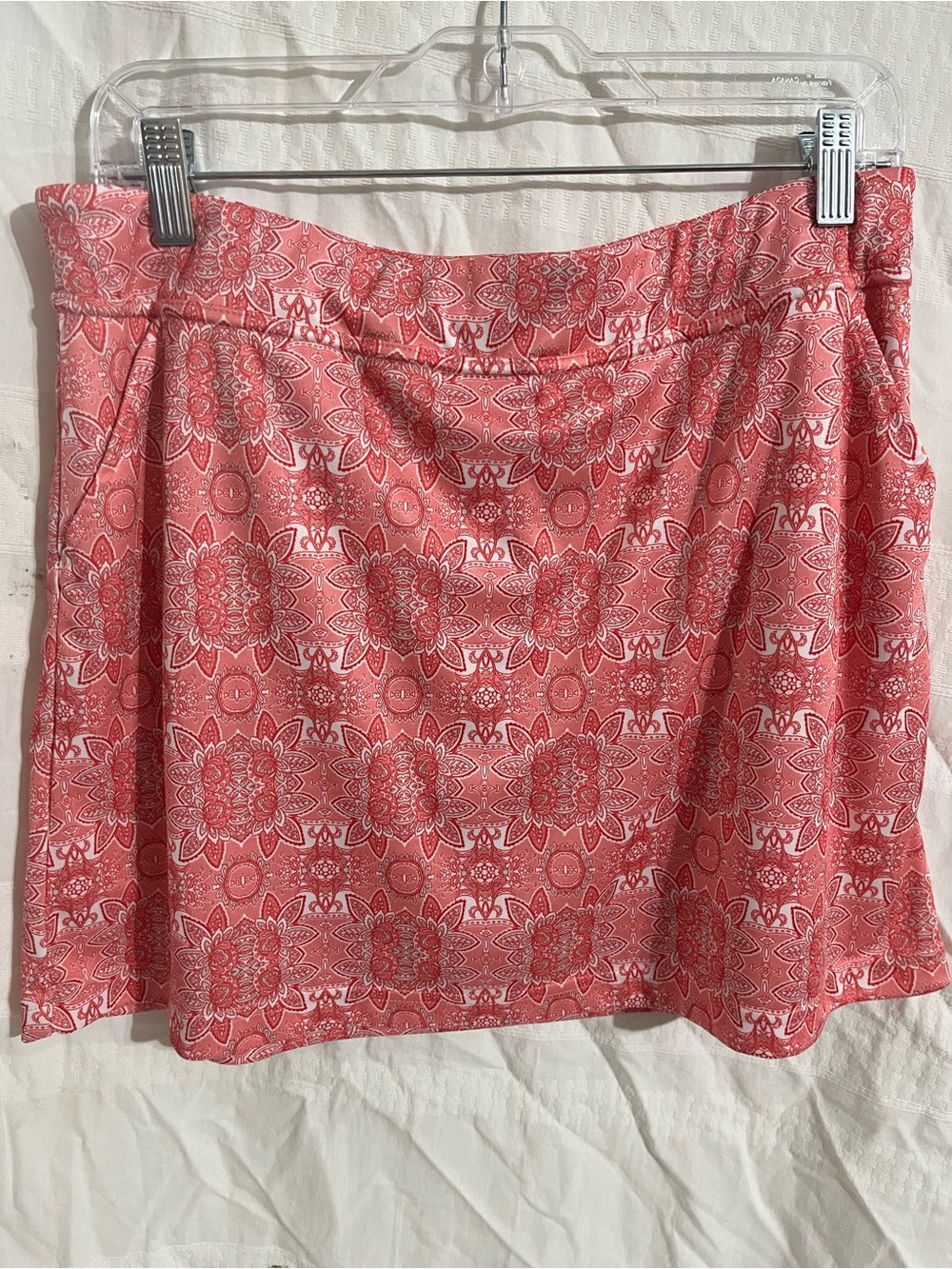 PGA Tour Coral Pink Printed A-Line Skort